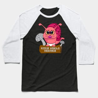 Kids world Heroes Newborn baby Snail with Honey Boo Vector Art Baseball T-Shirt